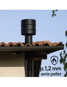Fumaiolo 4 Venti Acciaio Al Carbonio Verniciato Spessore 1,2 Mm Diametro 80 Per Stufa Pellet 2
