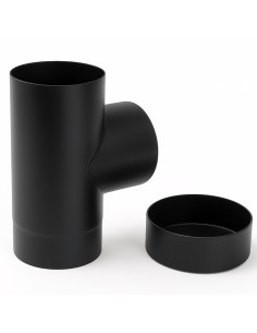 Raccordo a T Arredo Tappo Ispezione Raccolta 90° Canale Fumo Stufa A Pellet