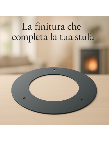 Rosone Finitura Arredo Alluminio Canale Fumo Stufa Pellet Abbellimento Parete