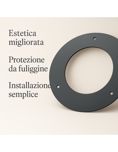 Rosone Finitura Arredo Alluminio Canale Fumo Stufa Pellet Abbellimento Parete