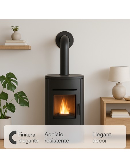 Rosone Finitura Arredo Alluminio Canale Fumo Stufa Pellet Abbellimento Parete