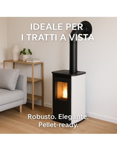 Tubo Acciaio Canna Fumaria Stufa Pellet Spessore 1,2 mm Diametro 80 mm  