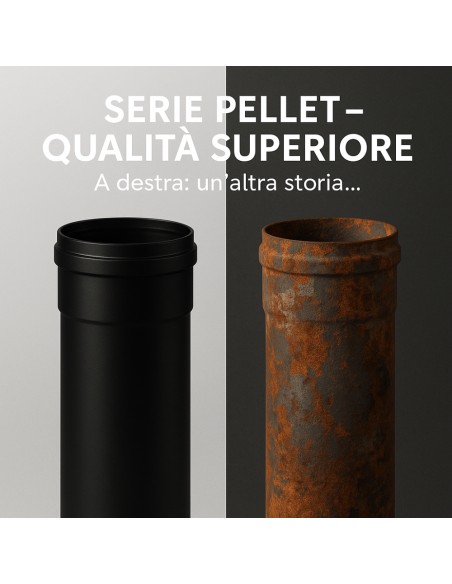 Tubo Acciaio Canna Fumaria Stufa Pellet Spessore 1,2 mm Diametro 80 mm  