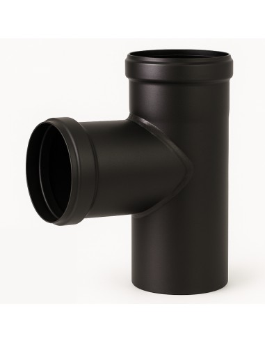 Raccordo T Scarico Fumi Stufa Pellet 90° Diametro 80 mm Spessore 1,2 mm