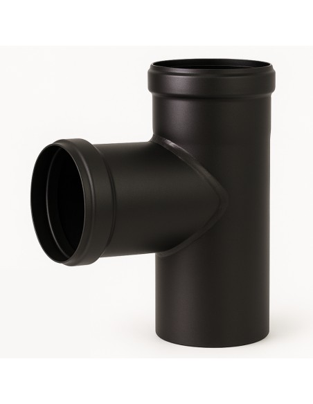 Raccordo T Scarico Fumi Stufa Pellet 90° Diametro 80 mm Spessore 1,2 mm