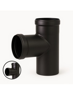 Raccordo T Scarico Fumi Stufa Pellet 90° Diametro 80 mm Spessore 1,2 mm 2