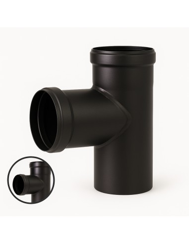 Raccordo T Scarico Fumi Stufa Pellet 90° Diametro 80 mm Spessore 1,2 mm