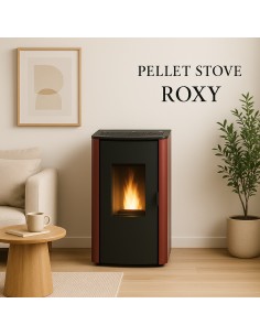 Stufa Pellet Roxy 7,87 Kw Colore Bordeaux Volume Riscaldabile 180 m³ Classe A+ 2