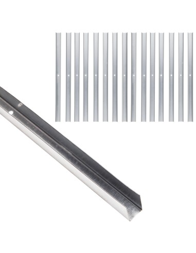 Guida U Standard 2 m Acciaio Zincato Sp 0,6 mm Fissaggio Cartongesso 16 Pezzi