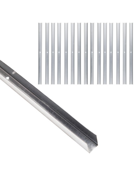 Guida U Standard 2 m Acciaio Zincato Sp 0,6 mm Fissaggio Cartongesso 16 Pezzi