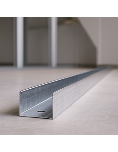Guida U Standard 2 m Acciaio Zincato Sp 0,6 mm Fissaggio Cartongesso 16 Pezzi