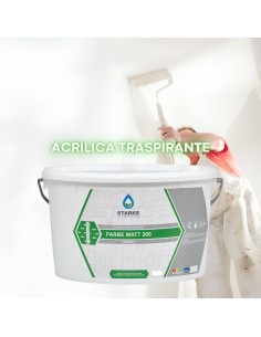 Farbe Matt 200 Pittura Acrilica Coprente Traspirante Bassa Lavabilità Interni 2