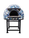 Forno A Legna Artigianale Diametro 100 cm Capienza 3/4 Pizze Cetara Blu Con Base