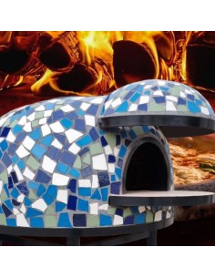 Forno A Legna Artigianale Diametro 100 cm Capienza 3/4 Pizze Cetara Blu Con Base 2