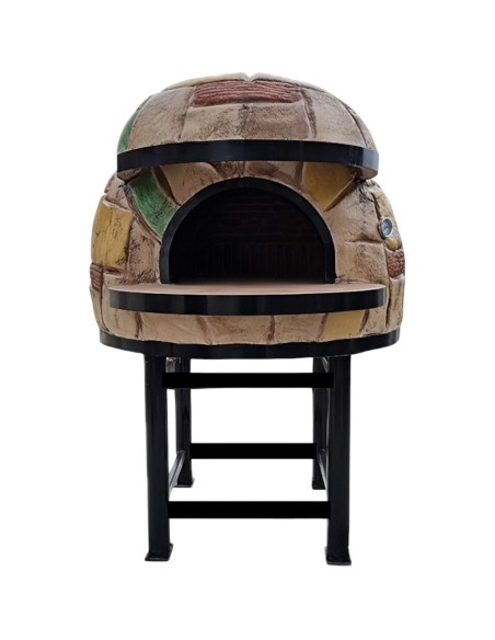 Forno Legna Artigianale Diametro 100 cm Capienza 3/4 pizze Rustico Base Ferro