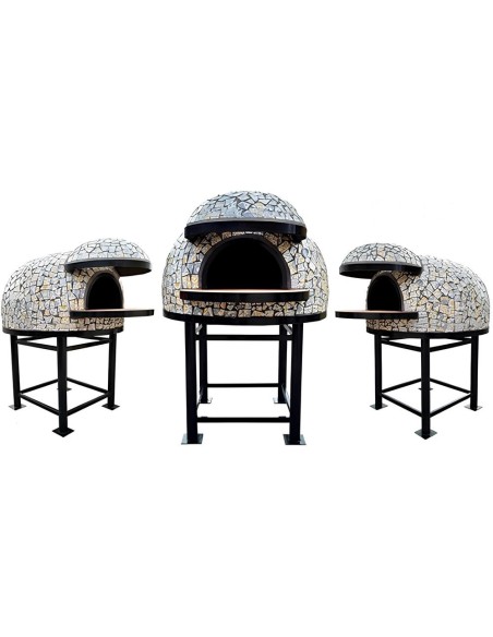 Forno Legna Artigianale Diametro 100 cm Capienza 3/4 pizze Vietri Con Base Ferro