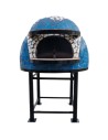 Forno A Legna Artigianale 100 cm Capienza 3/4 Pizze Wave Bianco Azzurro Con Base