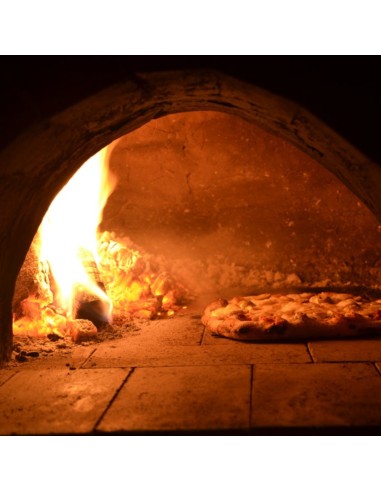 Forno A Legna Artigianale 100 cm Capienza 3/4 Pizze Wave Bianco Azzurro Con Base