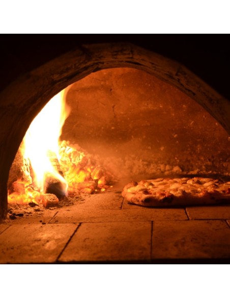 Forno A Legna Artigianale 100 cm Capienza 3/4 Pizze Wave Bianco Azzurro Con Base