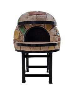 Forno Legna Artigianale Diametro 80 cm Capienza 2/3 pizze Rustico Con Base Ferro