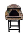 Forno Legna Artigianale Diametro 80 cm Capienza 2/3 pizze Rustico Con Base Ferro