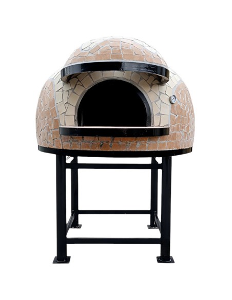 Forno A Legna Artigianale Diametro 130 cm Capienza 6/7 Pizze Wave Beige Con Base