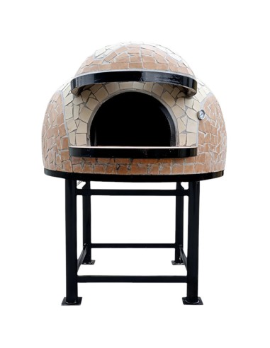 Forno A Legna Artigianale Diametro 140 cm Capienza 8/9 Pizze Wave Beige Con Base