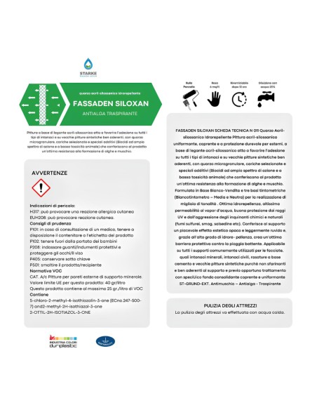 Pittura Murale Fassaden Siloxan Quarzo Acril Silossanico Idrorepellente