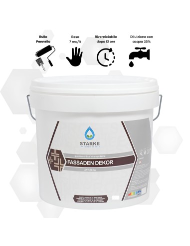 Quarzo Fine Fassaden Dekor Acrilico Coprente Idrorepellente Antialga Antimuffa