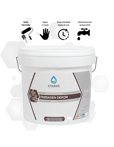 Quarzo Fine Fassaden Dekor Acrilico Coprente Idrorepellente Antialga Antimuffa