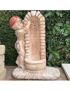 Fontana Giardino Calcestruzzo Cemento Senza Rubinetto 75x35xH.91cm Modello Bimbo