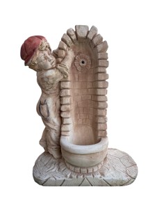 Fontana Giardino Calcestruzzo Cemento Senza Rubinetto 75x35xH.91cm Modello Bimbo 2