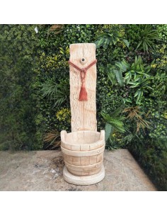 Fontana Giardino Calcestruzzo Cemento Senza Rubinetto 29x36xH.89cm Modello Corda