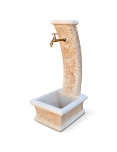 Fontana Da Giardino Modello Luna Calcestruzzo Cemento H100 Cm Senza Rubinetto Design Elegante