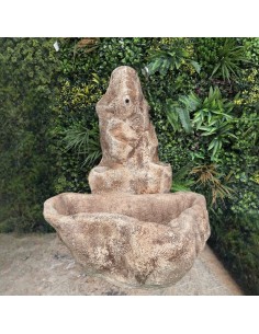 Fontana Giardino Calcestruzzo Senza Rubinetto L.78xP.80xH.95 Cm Modello Pietra