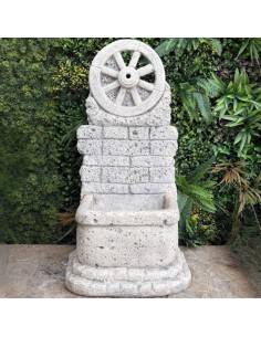 Fontana Giardino Calcestruzzo Cemento Senza Rubinetto 44x37xH.94cm Mod. Ruota