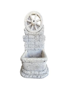 Fontana Giardino Calcestruzzo Cemento Senza Rubinetto 44x37xH.94cm Mod. Ruota 2