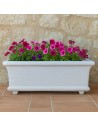 Fioriera Giardino Cemento Effetto Pietra Bianca L.90xP.40xH.40 cm Serie Grecale 