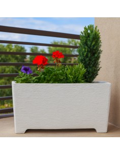 Fioriera Giardino Cemento Effetto Pietra L.100xP.35,5xH.56 cm Serie Levante