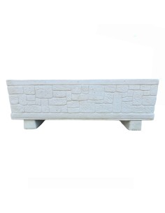Fioriera Giardino Cemento Effetto Pietra L.101xP.30xH.34 cm Serie Valle d'Itria 2
