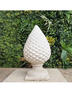 Pigna Salentina Cemento Bianco 19 x 19 x H.46 cm Arredo Giardino Esterni