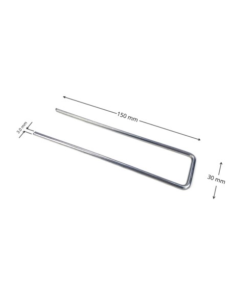 Picchetti Fermaprato Forma U 15 x 3 Cm Ancoraggio Prato Artificiale 20 Pezzi  