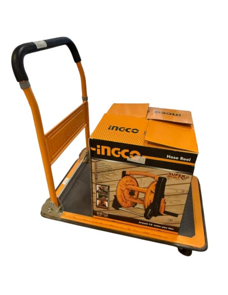 Carrello 4 Ruote Manico Pieghevole 150 kg Trasporto Carichi Pesanti Antiscivolo