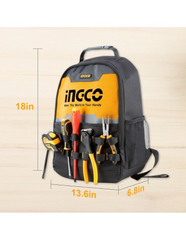 Zainetto portautensili con telaio rigido e tasche interne manutenzione bricolage