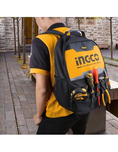 Zainetto portautensili con telaio rigido e tasche interne manutenzione bricolage