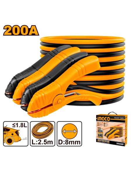 Cavi Batteria Auto Rame 200A Morsetto 15.6x9.1 Cm Lunghezza 2,5 Metri  