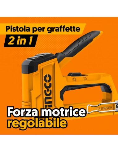 Graffatrice Chiodatrice Professionale 2 In 1 Forza Motrice Regolabile  