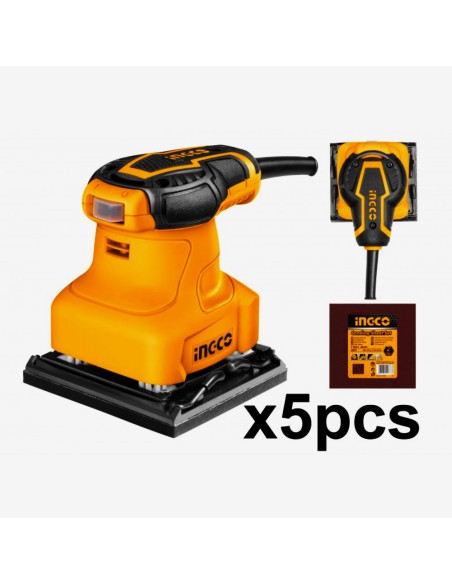 Levigatrice Palmare A Filo 240 W 5 Fogli Carta Abrasiva + Spazzole Ricambio 