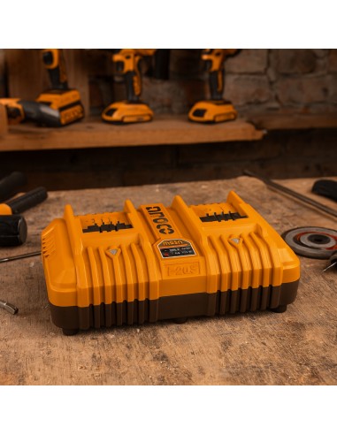 Kit Pack Pro Caricabatterie Doppio Rapido 4Ah + 2 Batterie 20V  5 Ah 2 Ah 