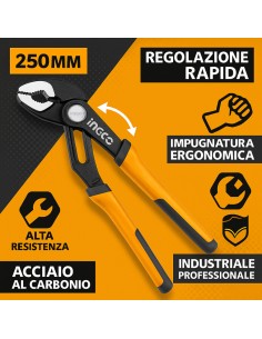 Pinza Regolabile Veloce Acciaio Inox 250mm Apertura Rapida Impugnatura Ergonomica 2